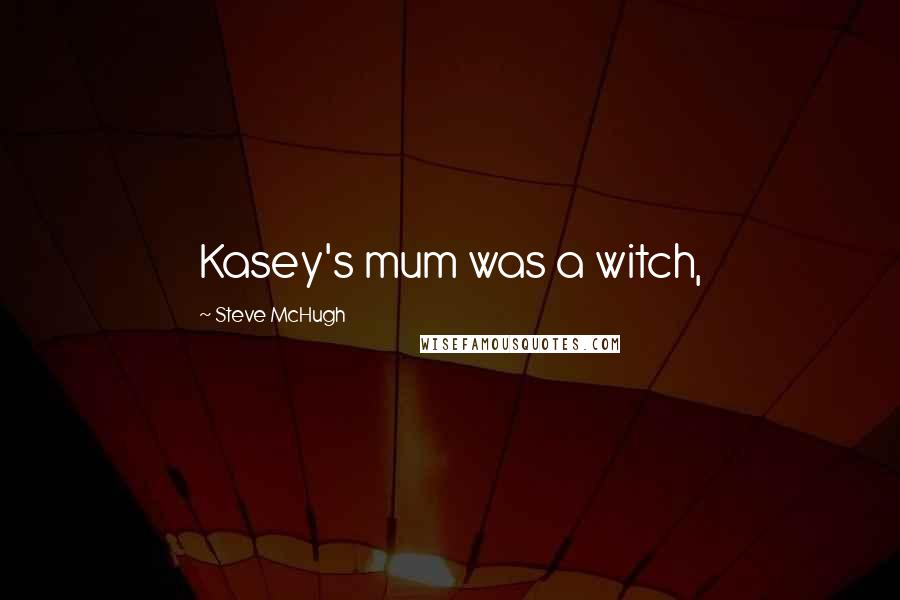 Steve McHugh Quotes: Kasey's mum was a witch,