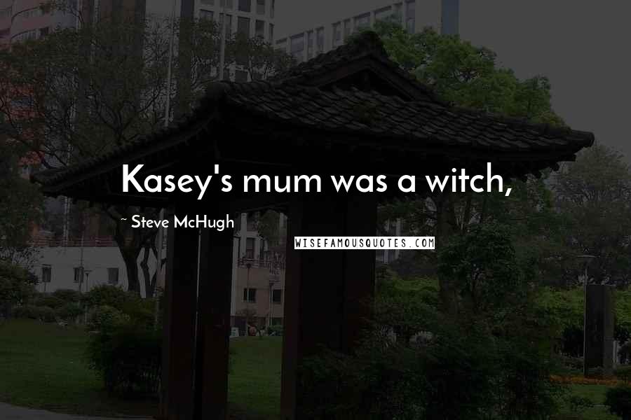 Steve McHugh Quotes: Kasey's mum was a witch,