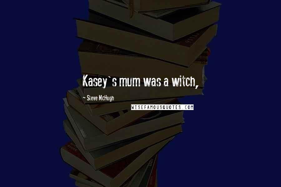 Steve McHugh Quotes: Kasey's mum was a witch,