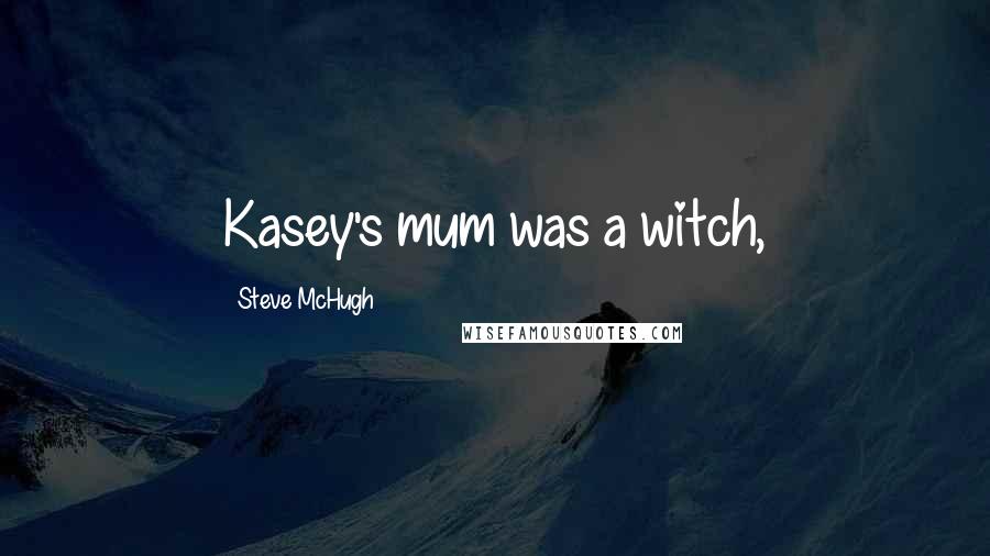 Steve McHugh Quotes: Kasey's mum was a witch,