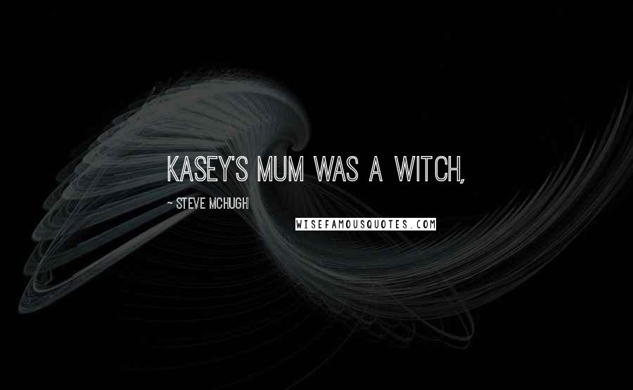 Steve McHugh Quotes: Kasey's mum was a witch,