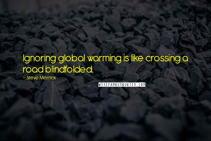 Steve Merrick Quotes: Ignoring global warming is like crossing a road blindfolded.