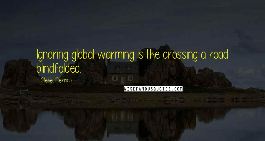 Steve Merrick Quotes: Ignoring global warming is like crossing a road blindfolded.