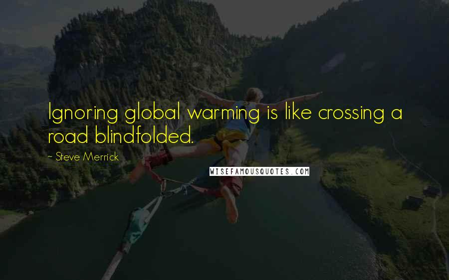Steve Merrick Quotes: Ignoring global warming is like crossing a road blindfolded.