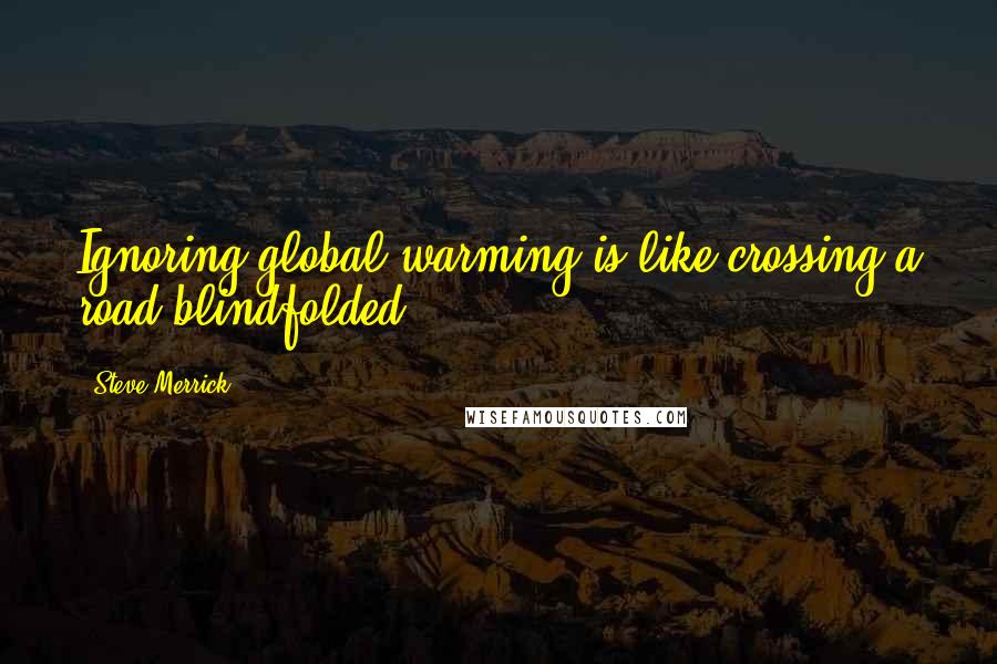 Steve Merrick Quotes: Ignoring global warming is like crossing a road blindfolded.