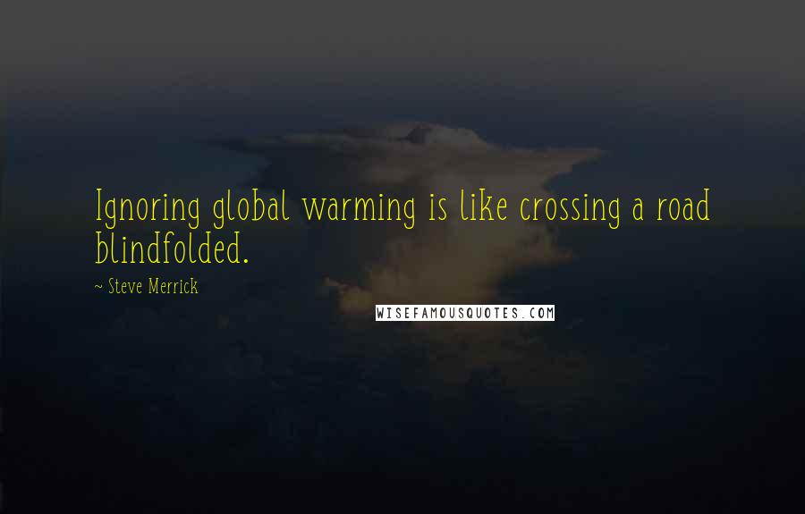 Steve Merrick Quotes: Ignoring global warming is like crossing a road blindfolded.