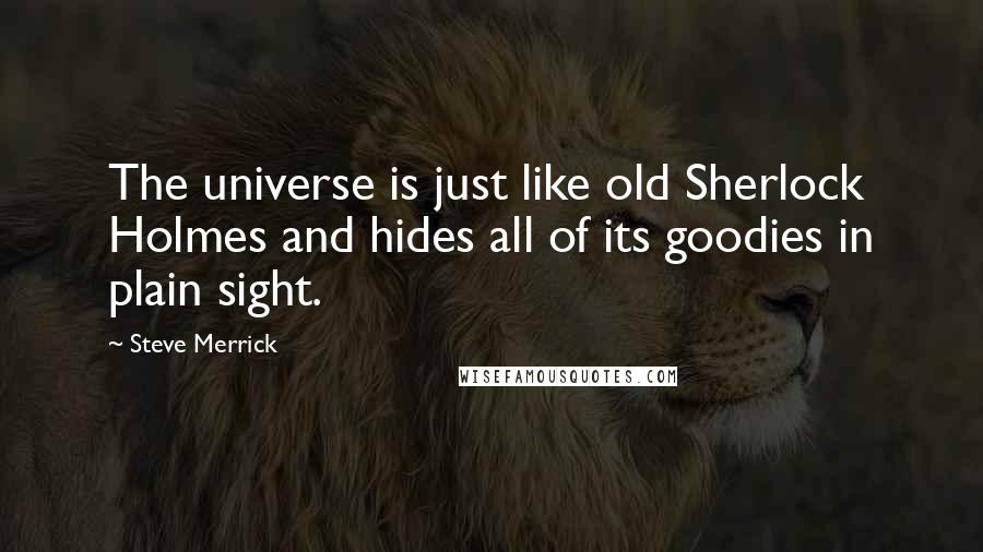 Steve Merrick Quotes: The universe is just like old Sherlock Holmes and hides all of its goodies in plain sight.