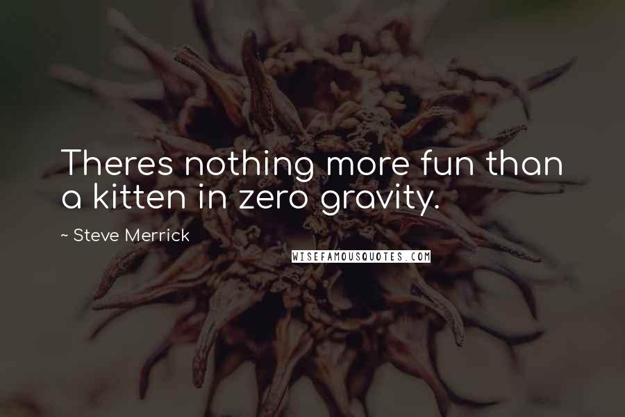 Steve Merrick Quotes: Theres nothing more fun than a kitten in zero gravity.