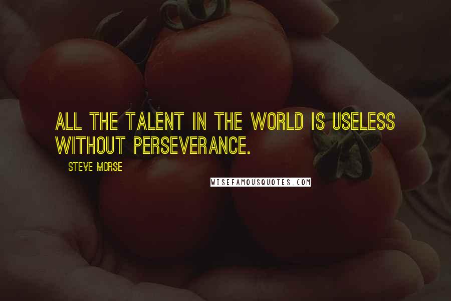 Steve Morse Quotes: All the talent in the world is useless without perseverance.