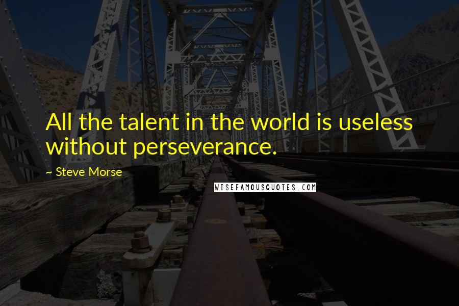 Steve Morse Quotes: All the talent in the world is useless without perseverance.