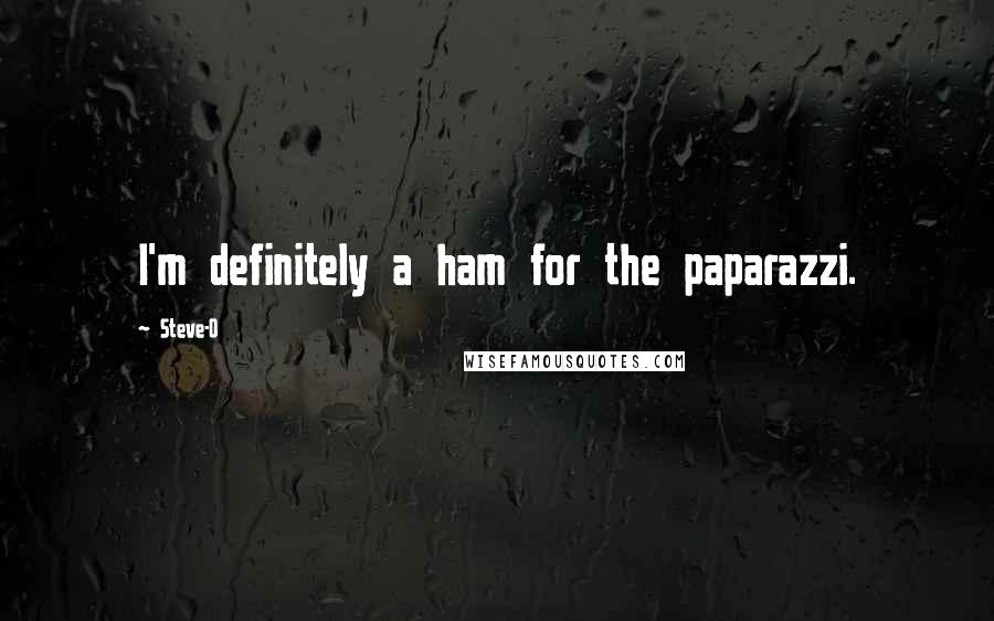 Steve-O Quotes: I'm definitely a ham for the paparazzi.