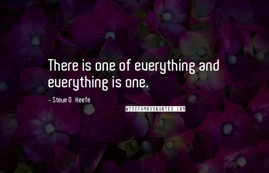 Steve O'Keefe Quotes: There is one of everything and everything is one.