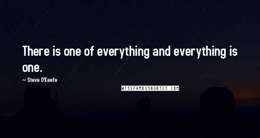 Steve O'Keefe Quotes: There is one of everything and everything is one.