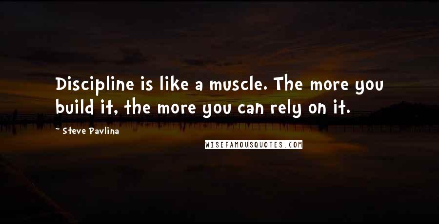 Steve Pavlina Quotes: Discipline is like a muscle. The more you build it, the more you can rely on it.