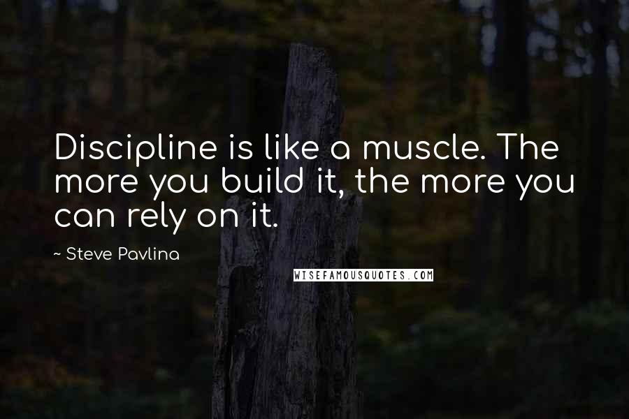 Steve Pavlina Quotes: Discipline is like a muscle. The more you build it, the more you can rely on it.