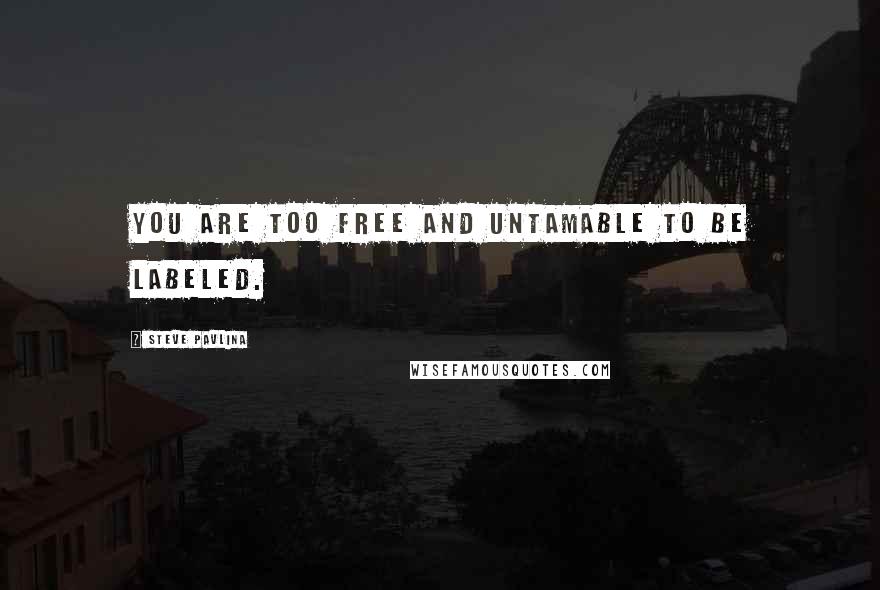 Steve Pavlina Quotes: You are too free and untamable to be labeled.