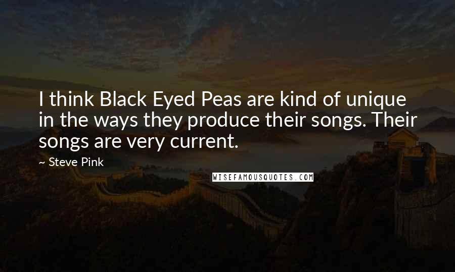 Steve Pink Quotes: I think Black Eyed Peas are kind of unique in the ways they produce their songs. Their songs are very current.