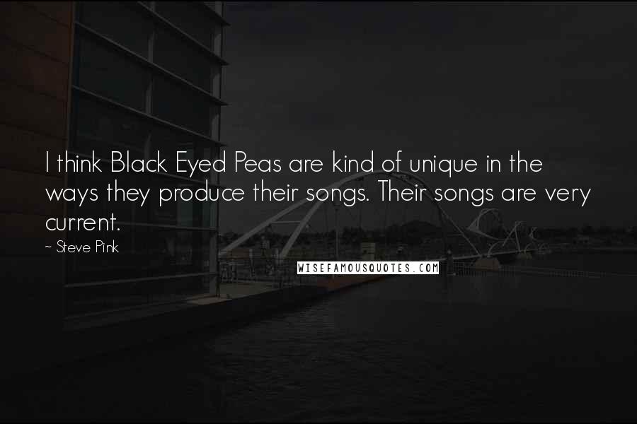 Steve Pink Quotes: I think Black Eyed Peas are kind of unique in the ways they produce their songs. Their songs are very current.