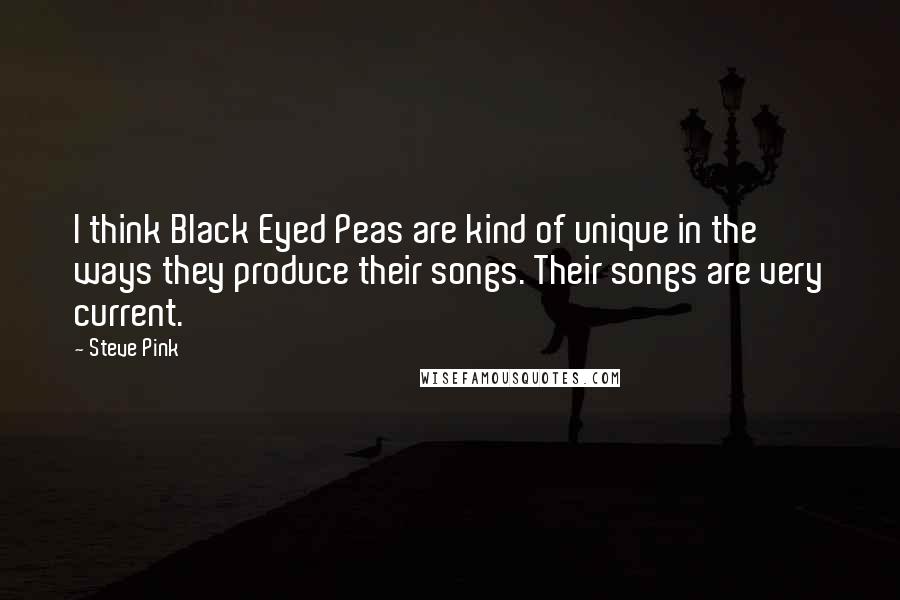 Steve Pink Quotes: I think Black Eyed Peas are kind of unique in the ways they produce their songs. Their songs are very current.