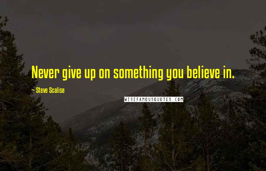 Steve Scalise Quotes: Never give up on something you believe in.