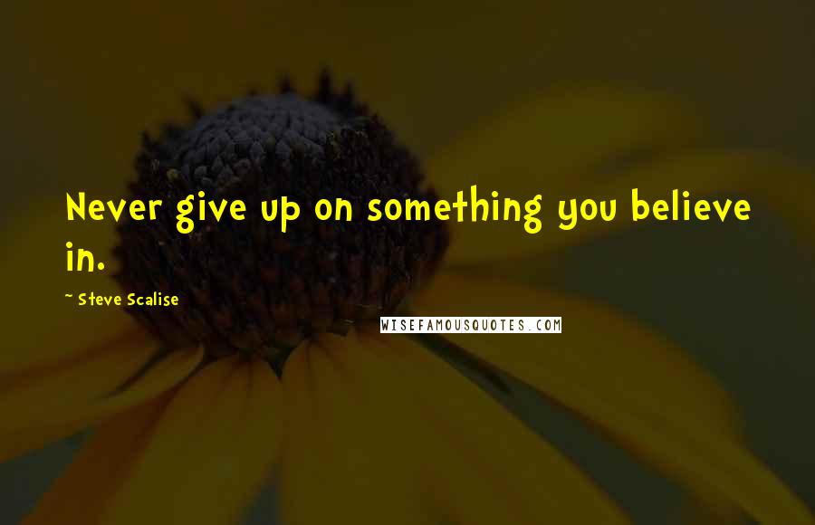 Steve Scalise Quotes: Never give up on something you believe in.