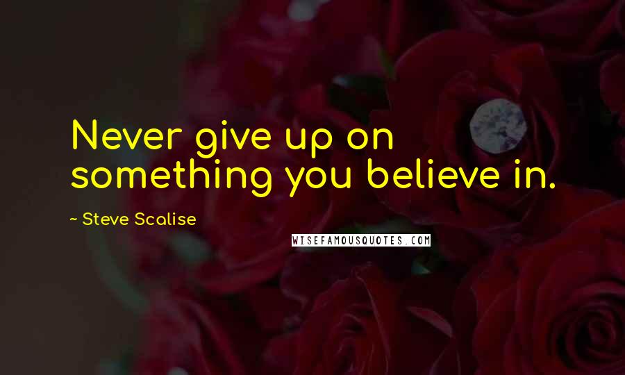 Steve Scalise Quotes: Never give up on something you believe in.