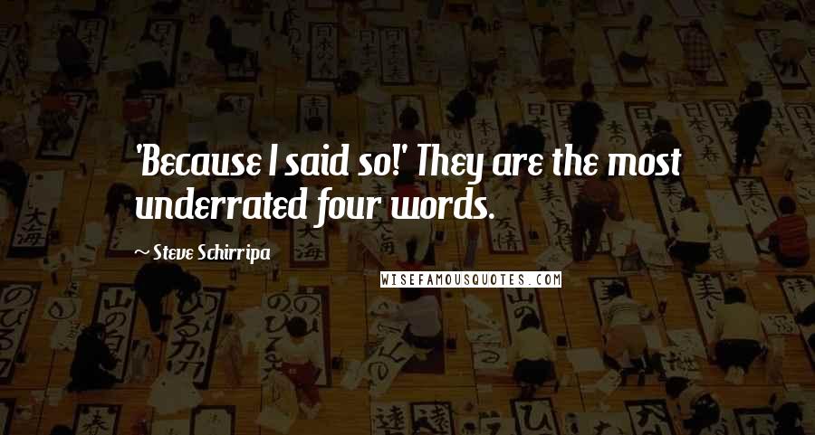 Steve Schirripa Quotes: 'Because I said so!' They are the most underrated four words.