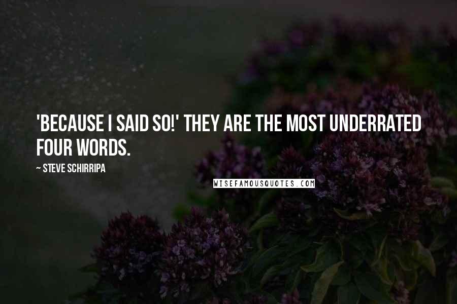 Steve Schirripa Quotes: 'Because I said so!' They are the most underrated four words.