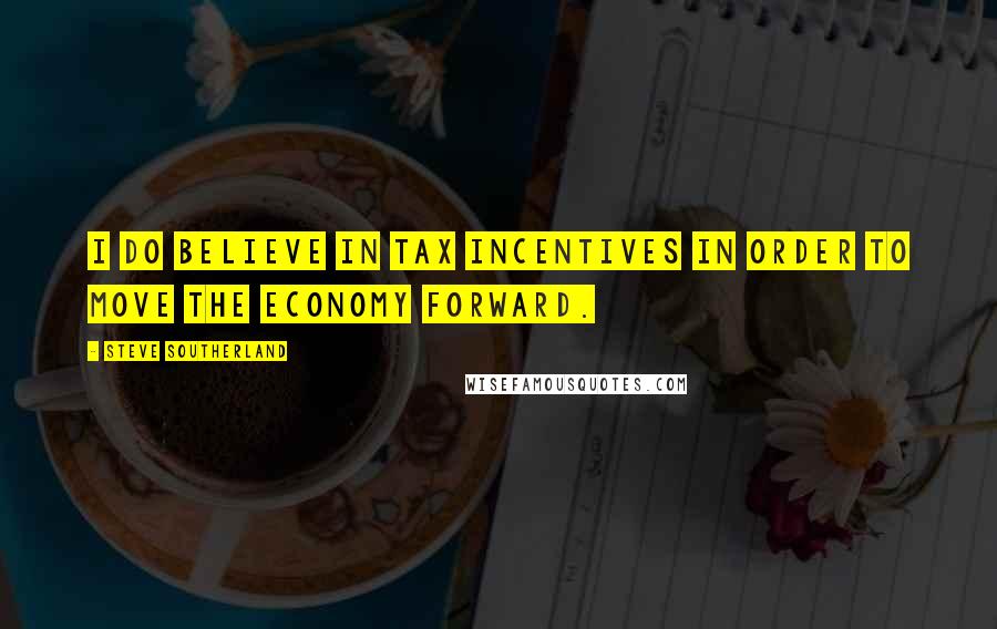 Steve Southerland Quotes: I do believe in tax incentives in order to move the economy forward.