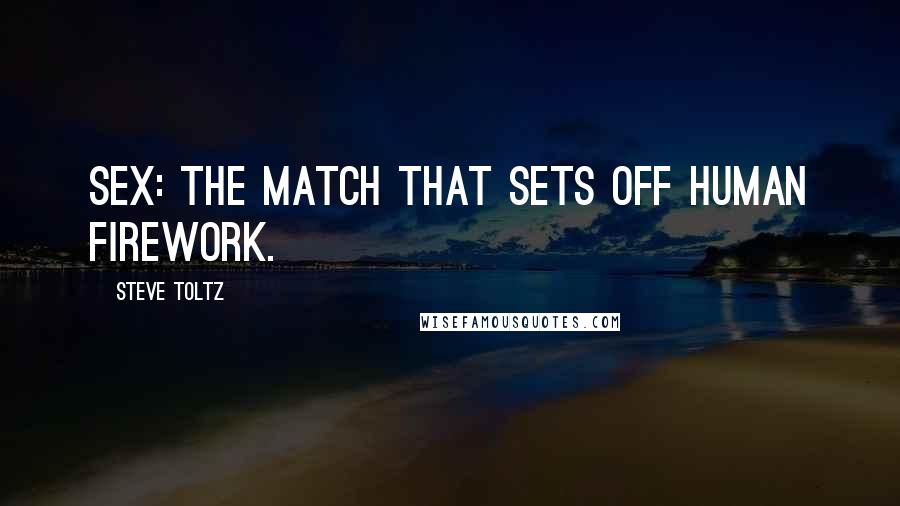 Steve Toltz Quotes: Sex: the match that sets off human firework.