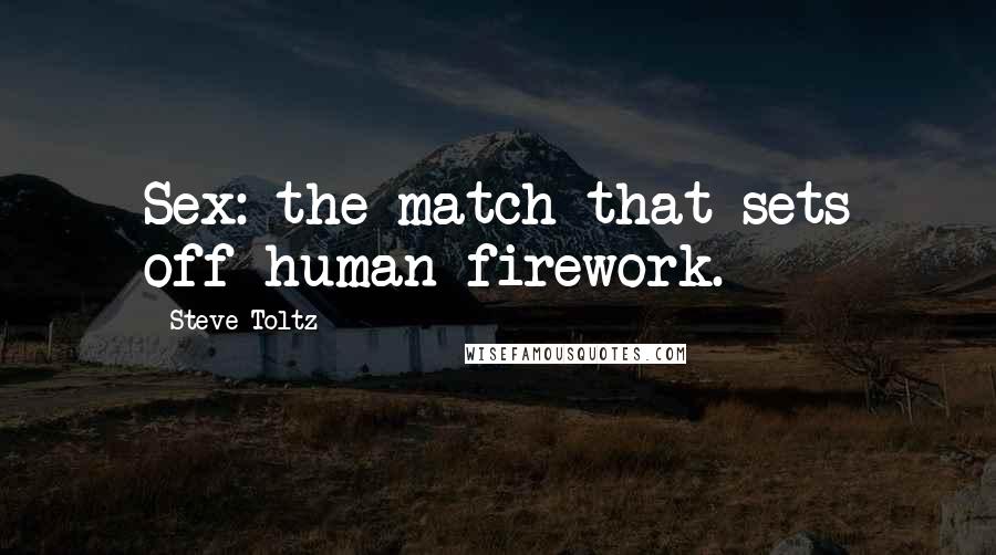 Steve Toltz Quotes: Sex: the match that sets off human firework.