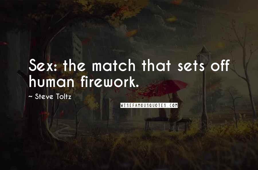 Steve Toltz Quotes: Sex: the match that sets off human firework.