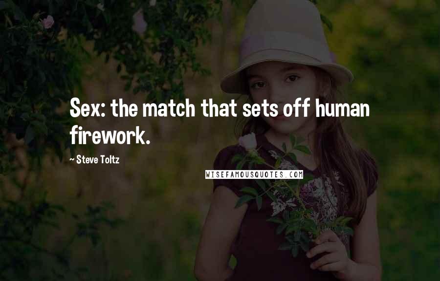 Steve Toltz Quotes: Sex: the match that sets off human firework.