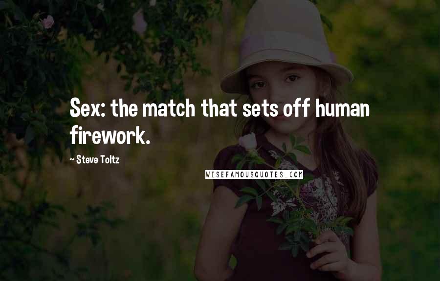 Steve Toltz Quotes: Sex: the match that sets off human firework.