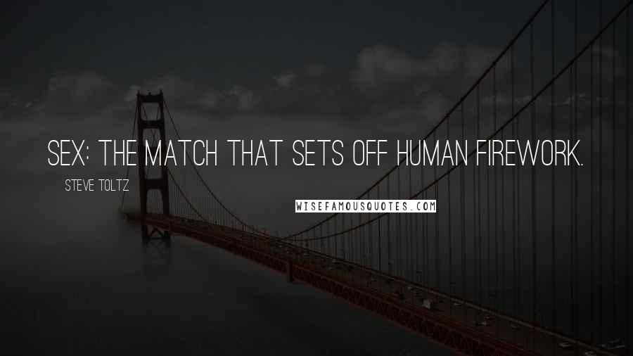 Steve Toltz Quotes: Sex: the match that sets off human firework.