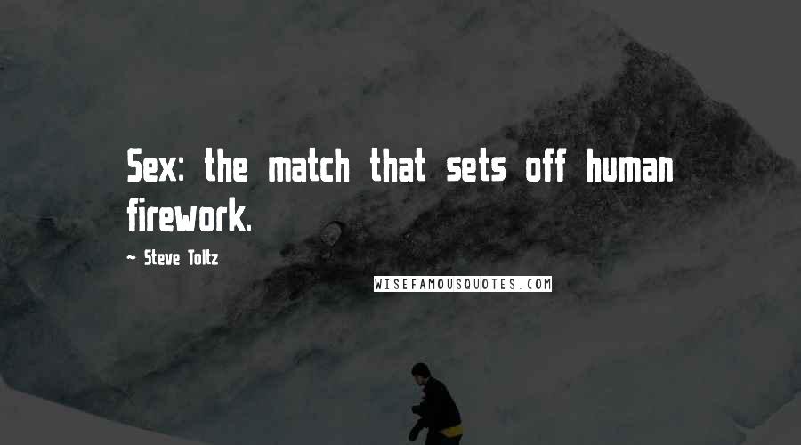 Steve Toltz Quotes: Sex: the match that sets off human firework.