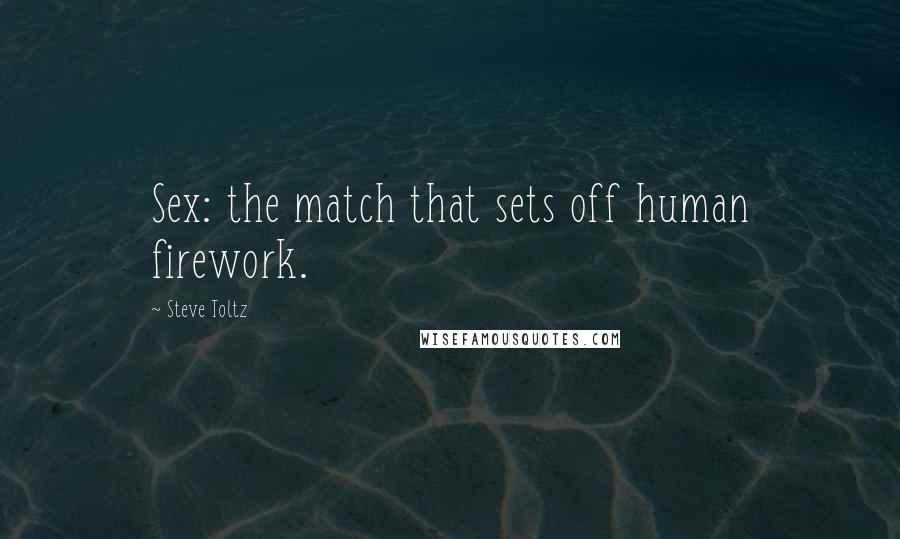 Steve Toltz Quotes: Sex: the match that sets off human firework.