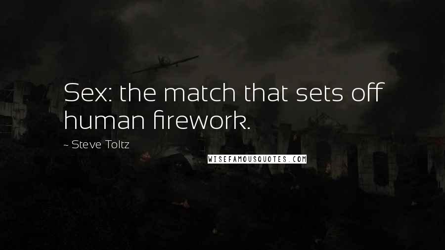 Steve Toltz Quotes: Sex: the match that sets off human firework.
