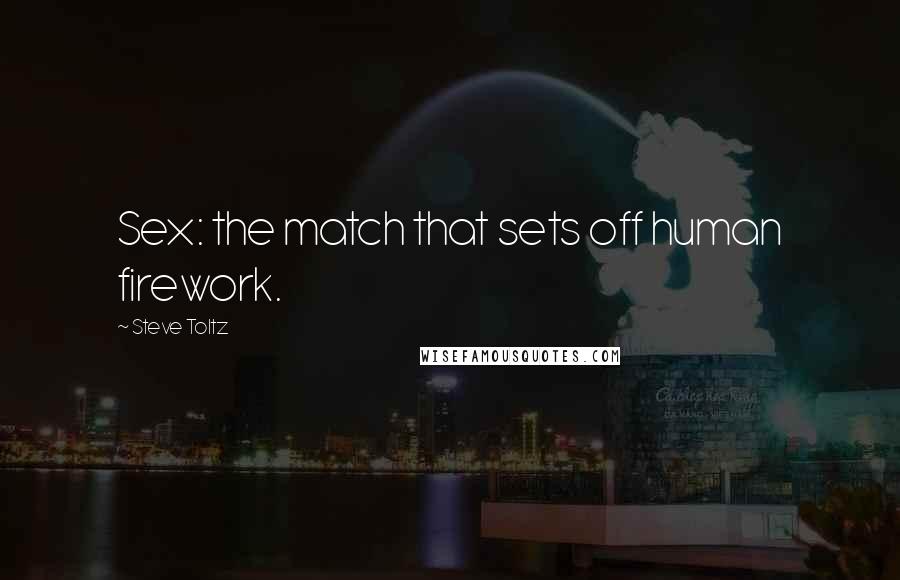 Steve Toltz Quotes: Sex: the match that sets off human firework.