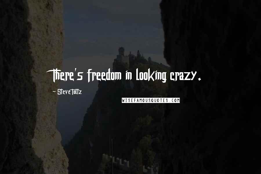 Steve Toltz Quotes: There's freedom in looking crazy.