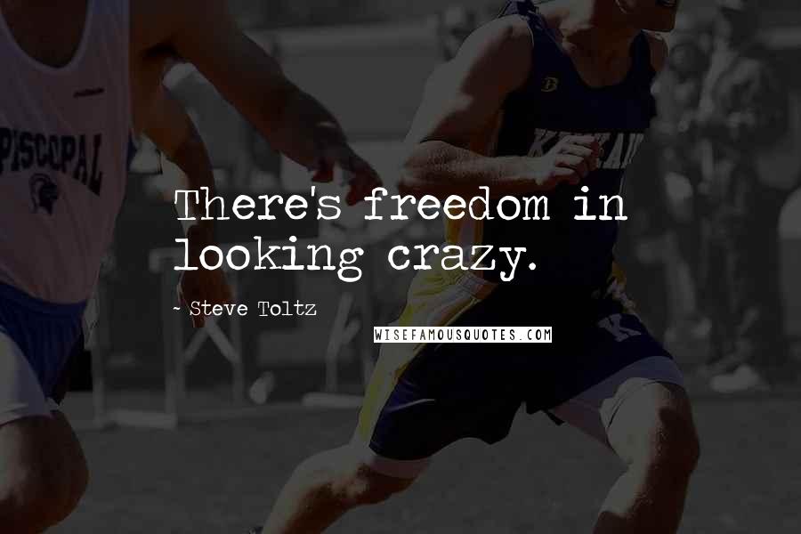 Steve Toltz Quotes: There's freedom in looking crazy.