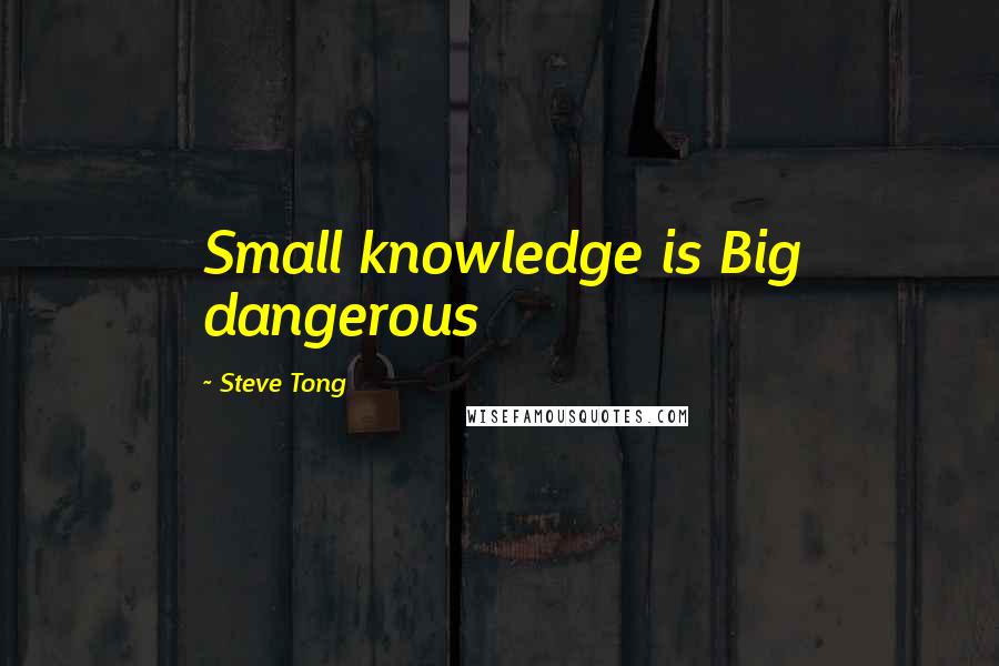 Steve Tong Quotes: Small knowledge is Big dangerous