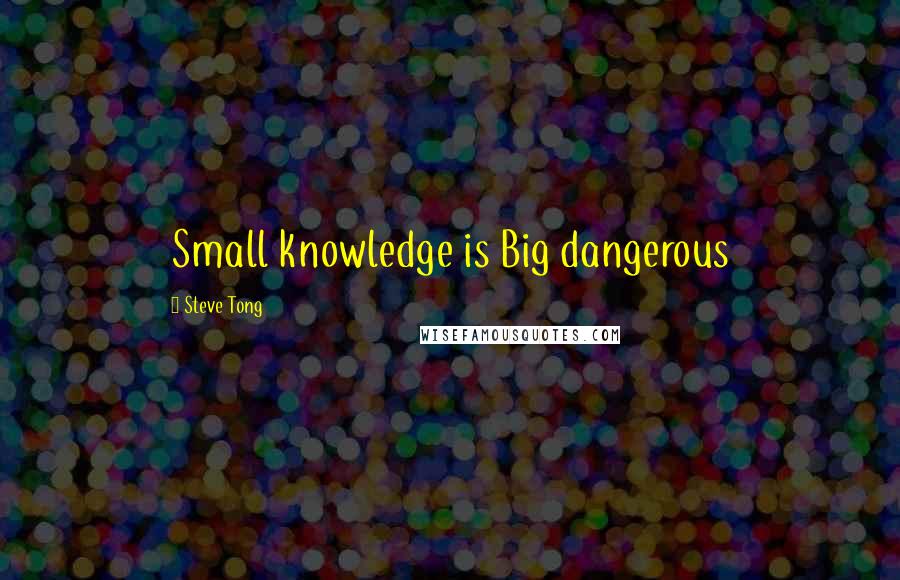 Steve Tong Quotes: Small knowledge is Big dangerous