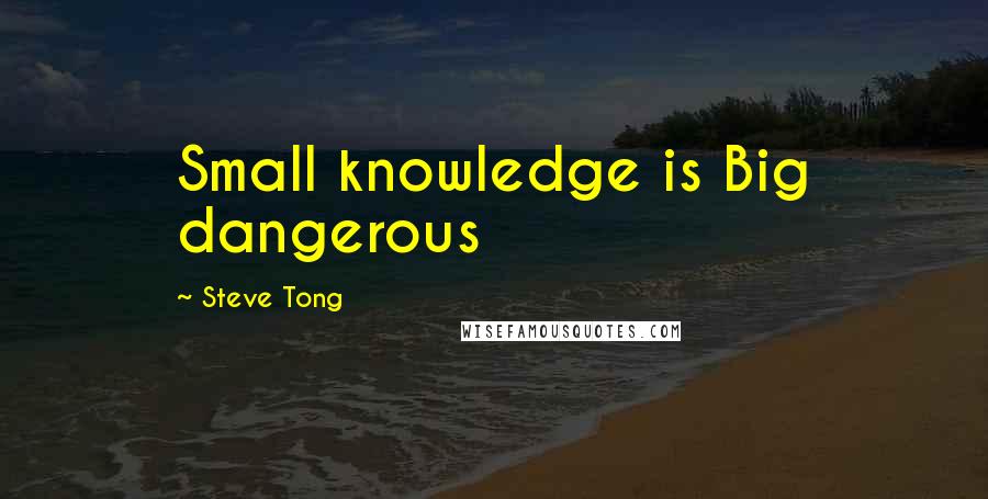 Steve Tong Quotes: Small knowledge is Big dangerous