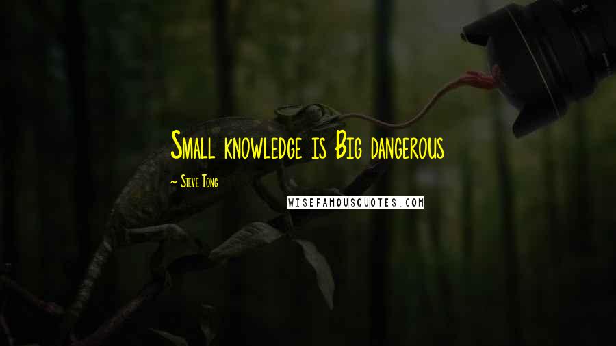 Steve Tong Quotes: Small knowledge is Big dangerous