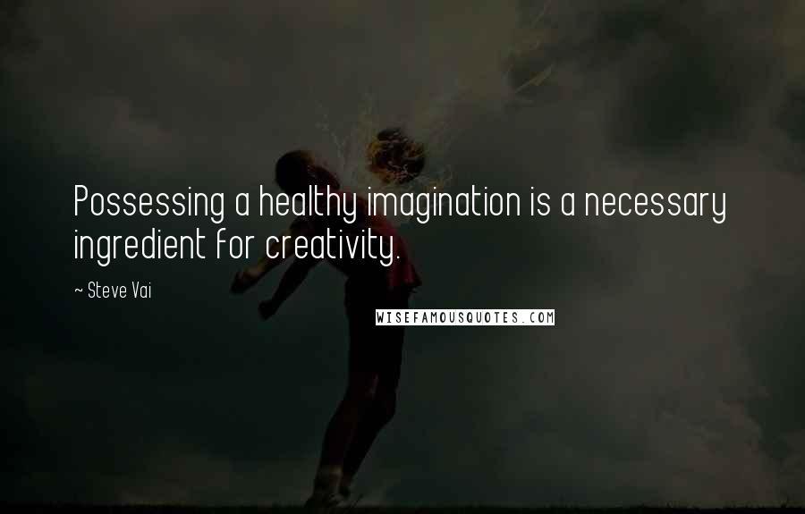 Steve Vai Quotes: Possessing a healthy imagination is a necessary ingredient for creativity.