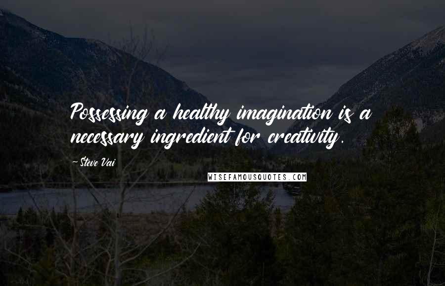 Steve Vai Quotes: Possessing a healthy imagination is a necessary ingredient for creativity.