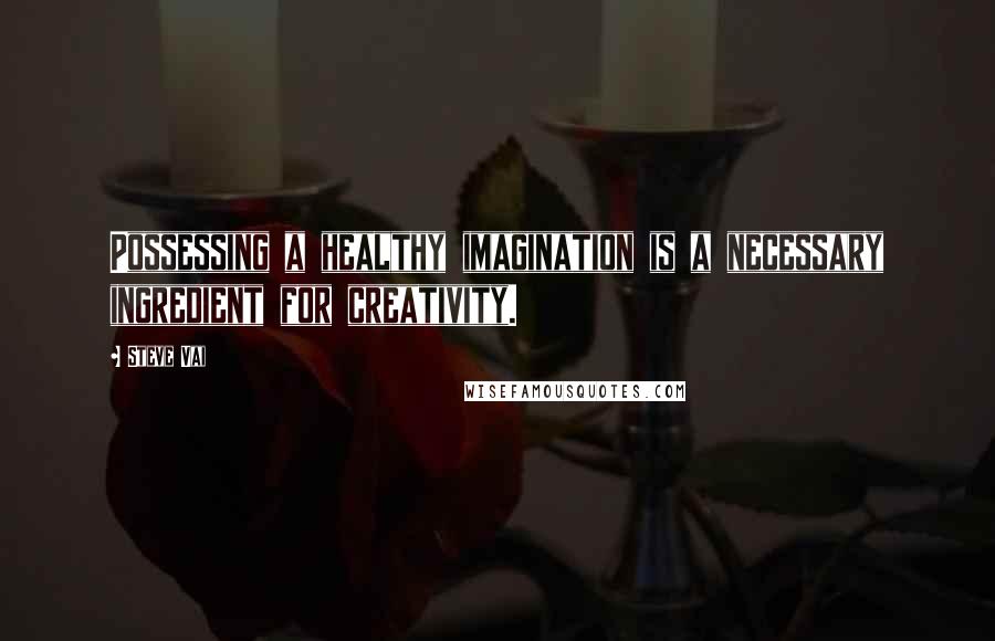 Steve Vai Quotes: Possessing a healthy imagination is a necessary ingredient for creativity.