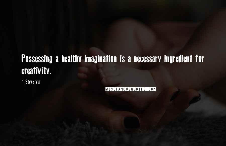 Steve Vai Quotes: Possessing a healthy imagination is a necessary ingredient for creativity.