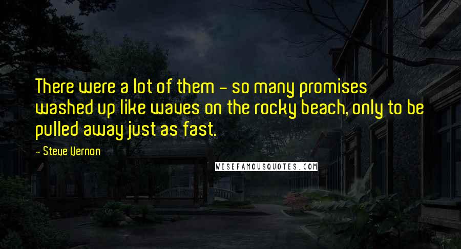 Steve Vernon Quotes: There were a lot of them - so many promises washed up like waves on the rocky beach, only to be pulled away just as fast.